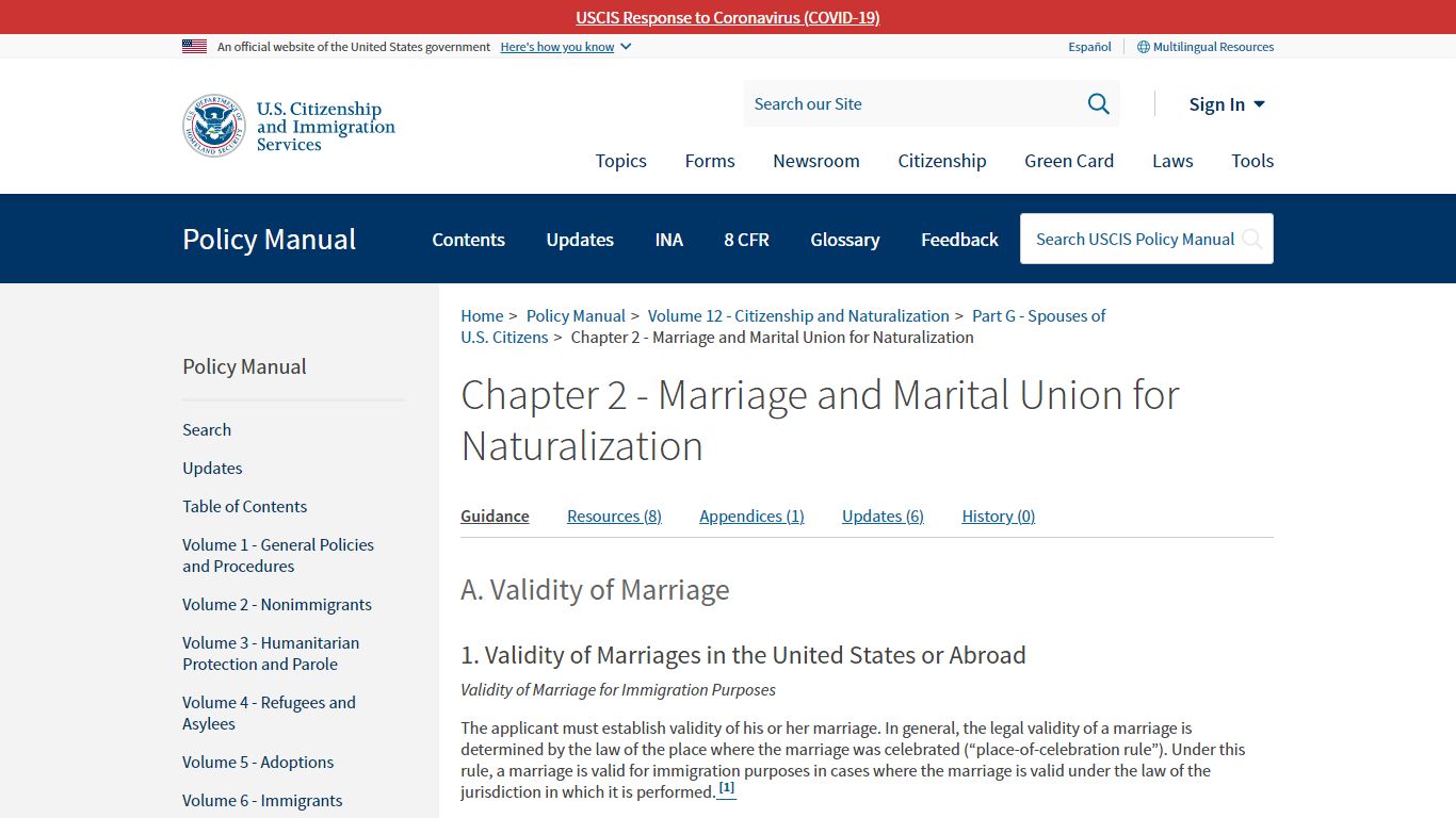 Chapter 2 - Marriage and Marital Union for Naturalization | USCIS